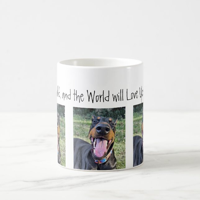 Doberman "Love the World" Mug (Center)