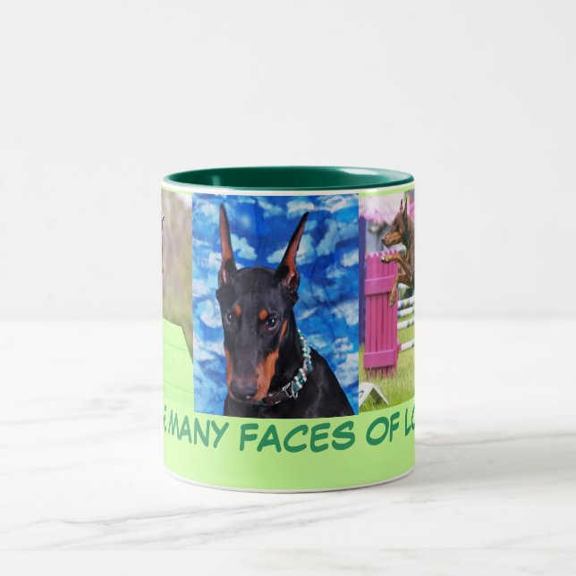 Doberman Love Two-Tone Coffee Mug (Center)
