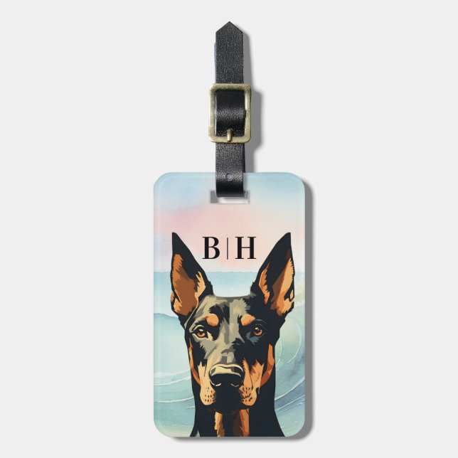 Doberman Luggage Tag (Front Vertical)