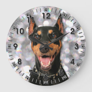 Doberman - Megyan Large Clock