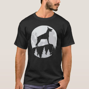 Doberman Moonlight Silhouette Dog Halloween T-Shirt