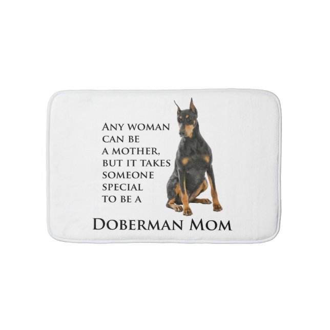 Doberman Mum Bath Mat (Front)