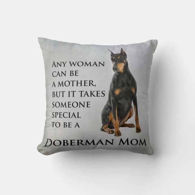 Doberman Mum Pillow (Front)