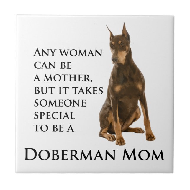 Doberman Mum Tile (Front)