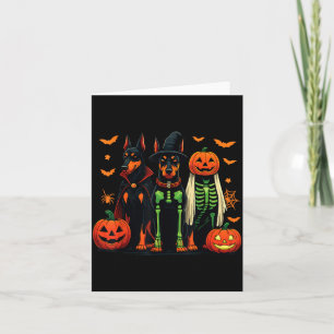 Doberman Mummy Ghost Witch Funny Dog Costume Card