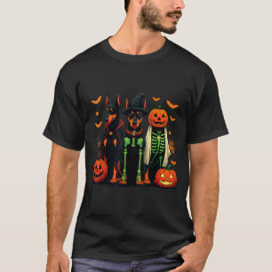 Doberman Mummy Ghost Witch Funny Dog Costume T-Shirt
