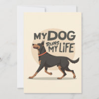Doberman "My Dog Runs My Life" Retro Sport Art