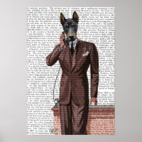 Doberman on Phone