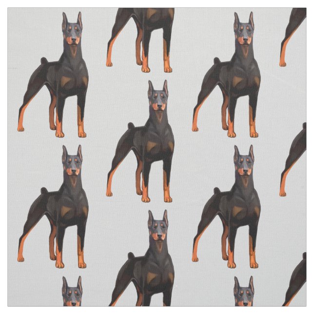 Doberman Painting Fabric (Swatch)