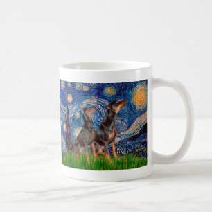Doberman Pair - Starry Night Coffee Mug