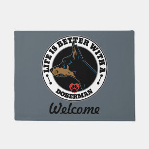 Doberman Personalised Life Is Better Doormat