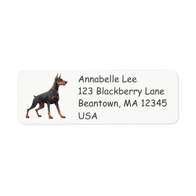 Doberman Pincer Return Address Label (Front)