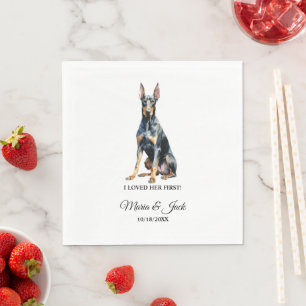 Doberman Pincher Full Colour Pet Wedding Napkin