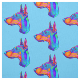Doberman Pincher in Colours Fabric