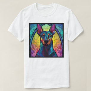 Doberman Pincher Stained Glass Art T-Shirt