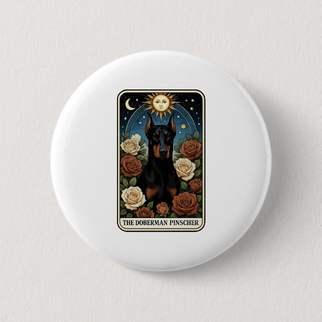 Doberman Pinscher 6 Cm Round Badge (Front)