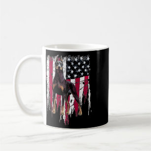 Doberman Pinscher American Flag Usa Awesome Coffee Mug