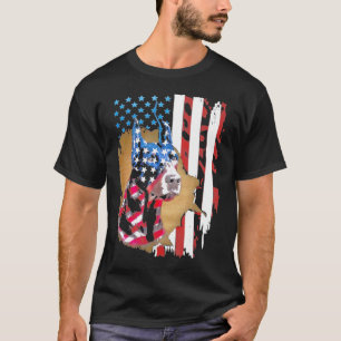 Doberman Pinscher American Flag Usa Patriotic Dog T-Shirt
