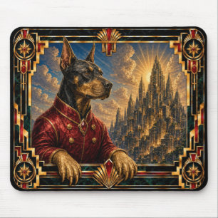 Doberman Pinscher, Art Deco Dog Mouse Pad