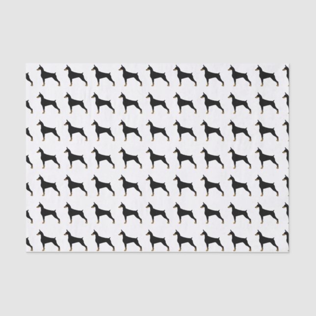 Doberman Pinscher Basic Dog Breed Illustration Tissue Paper (Front)