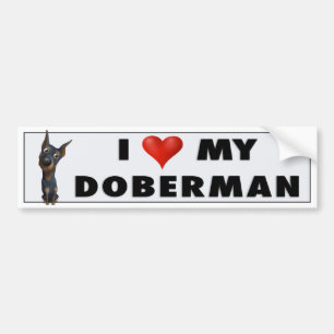 Doberman Pinscher (Black and Tan) Love Sticker