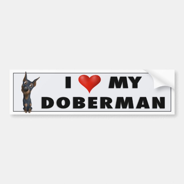 Doberman Pinscher (Black and Tan) Love Sticker (Front)
