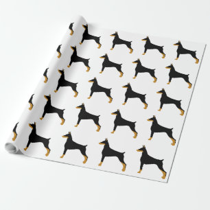 Doberman Pinscher black and tan silo.png Wrapping Paper