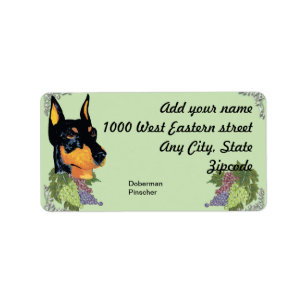 Doberman Pinscher ~ Black Dobie Portrait Label