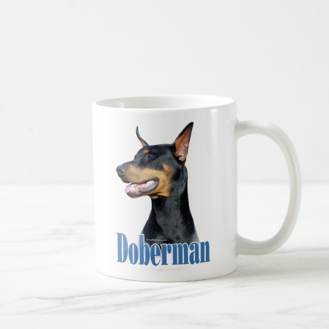 Doberman Pinscher (black) Name Coffee Mug (Right)