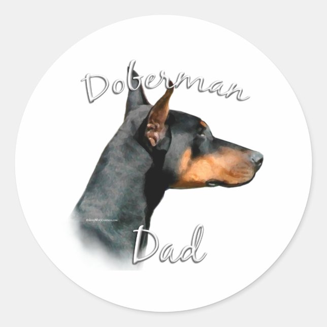 Doberman Pinscher (blk) Dad 2 Classic Round Sticker (Front)