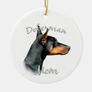 Doberman Pinscher (blk) Mum 2 Ceramic Ornament