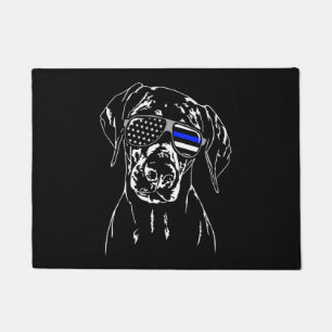 Doberman Pinscher Blue Line Sunglasses K9 dog Doormat