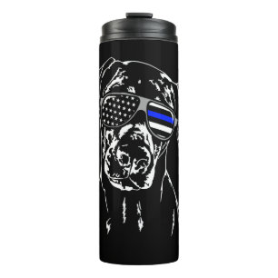 Doberman Pinscher Blue Line Sunglasses K9 dog Thermal Tumbler