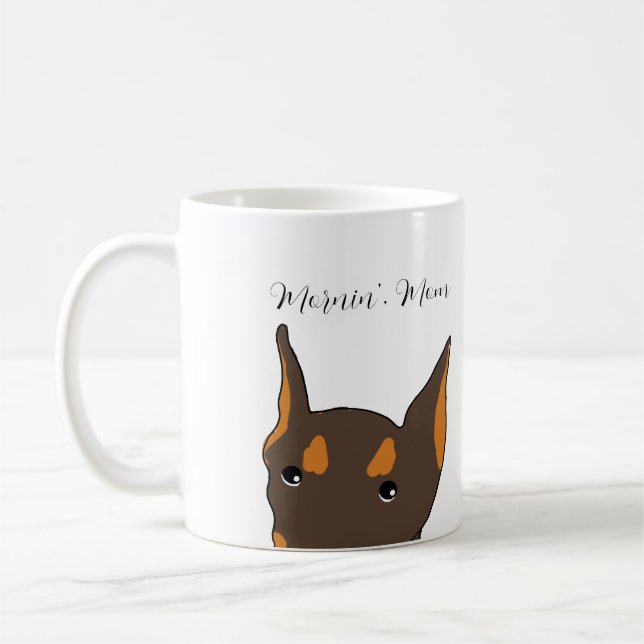 Doberman Pinscher Cartoon Mug (Left)