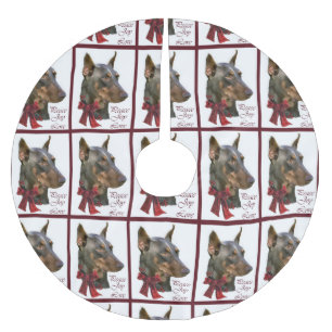 Doberman Pinscher Christmas Brushed Polyester Tree Skirt