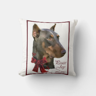 Doberman Pinscher Christmas Cushion