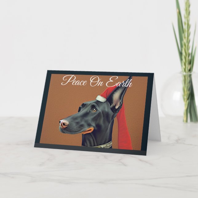 Doberman Pinscher Christmas Holiday Card (Front)