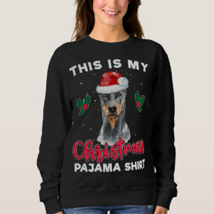 Doberman Pinscher Christmas Pajama Santa Dog Lover Sweatshirt