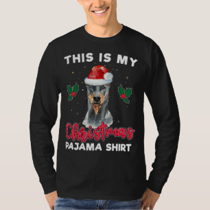Doberman Pinscher Christmas Pajama Santa Dog Lover T-Shirt
