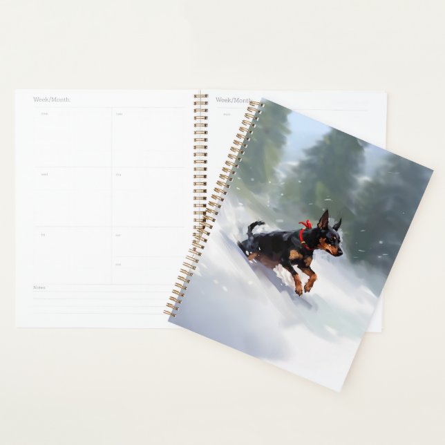 Doberman Pinscher Christmas snow winter Planner (Display)