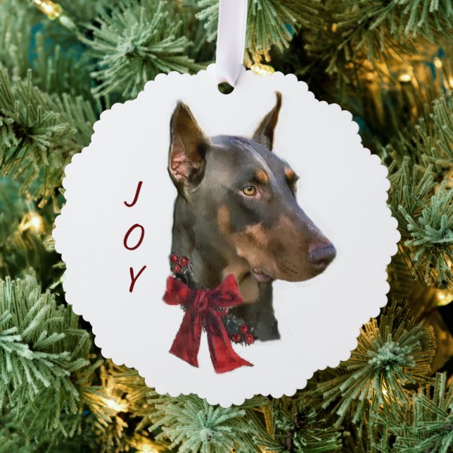 Doberman Pinscher Christmas Tree Decoration Card (Insitu (Tree))