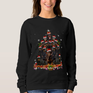 Doberman Pinscher Christmas Tree Dog Santa Xmas Pa Sweatshirt