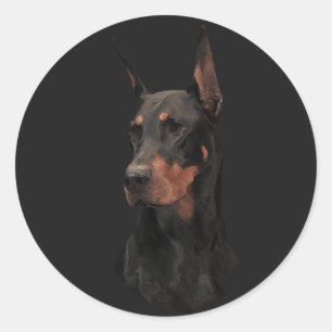 Doberman Pinscher Classic Round Sticker