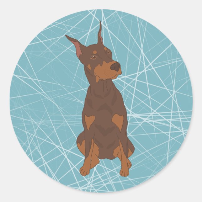 Doberman Pinscher  Classic Round Sticker (Front)