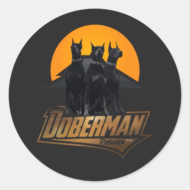 Doberman Pinscher Classic Round Sticker (Front)