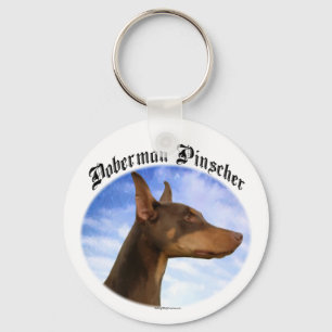 Doberman Pinscher Clouds Keychain