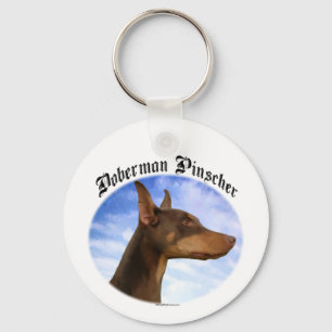 Doberman Pinscher Clouds Keychain