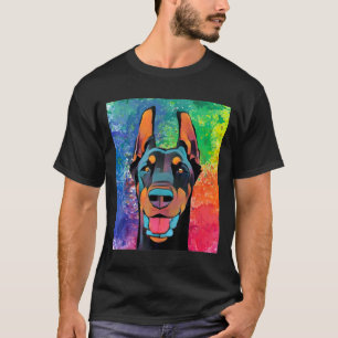 Doberman Pinscher Colourful Dobie Apparel T-Shirt