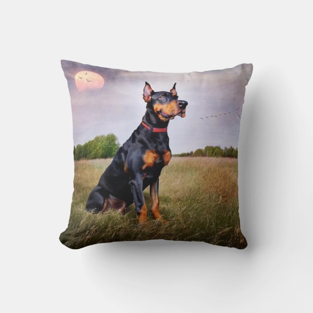 Doberman Pinscher Cushion (Front)