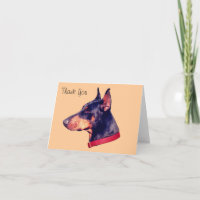 Doberman Pinscher Customisable Thank You Card